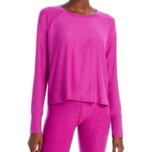 BEYOND YOGA Featherweight Daydreamer Spacedye Pink Long Sleeve Tee Top T-shirt